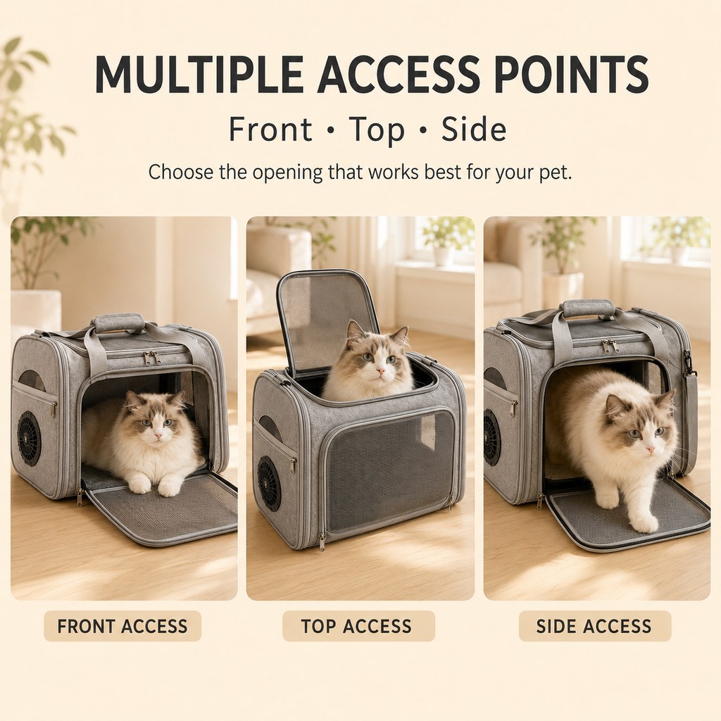 Fan-Assisted Pet Carrier – Ventilated Cool Travel