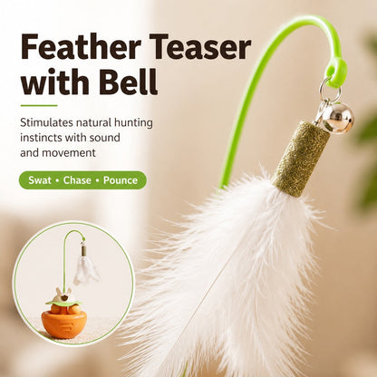 Wobble Cat Toy – Treat-Dispensing Feather Teaser