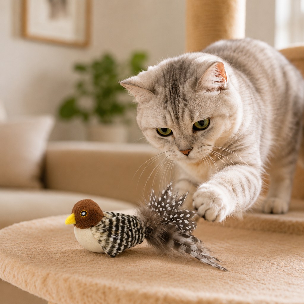 Rechargeable Interactive Cat Toy – Motion-Activated Play