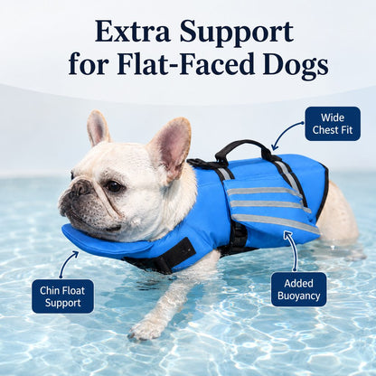 Frenchie Dog Life Jacket – Chin Float for Safe Swims