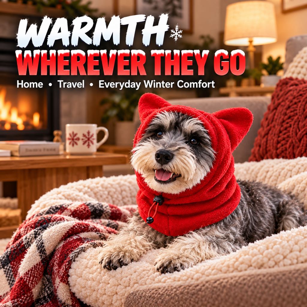 Fleece Winter Pet Hood – Warm Ears & Neck