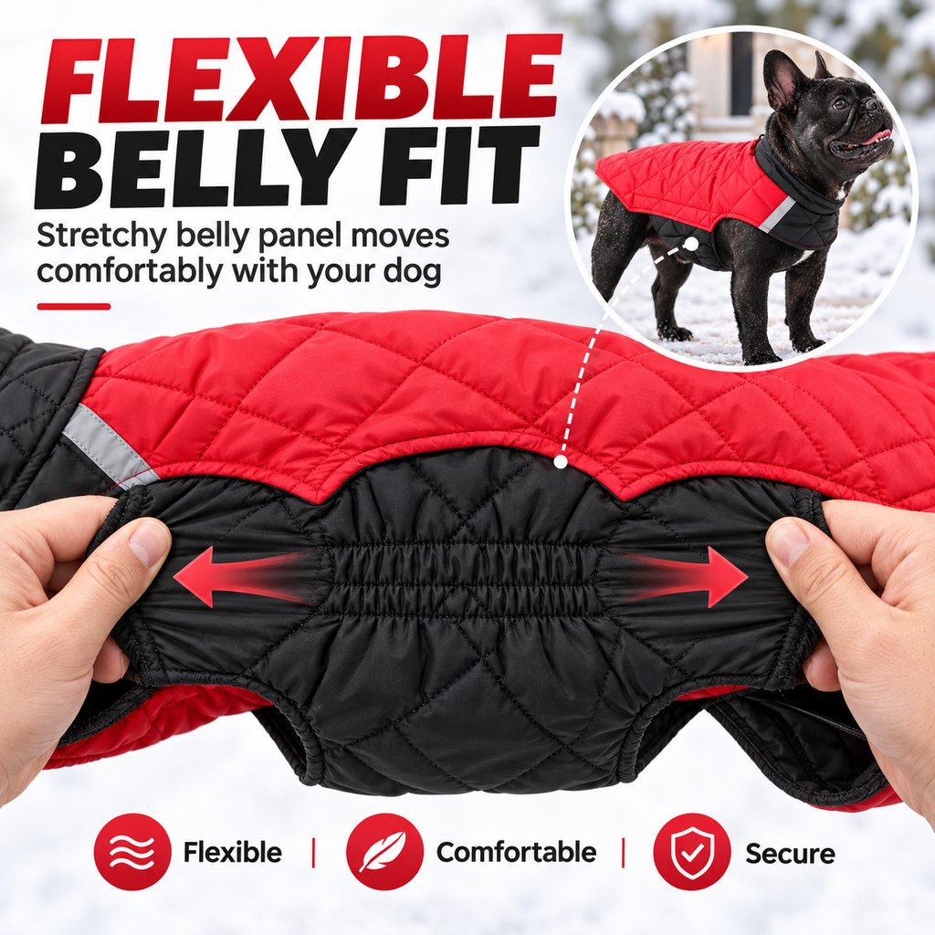 Reversible Quilted Dog Coat – Water-Resistant 2-in-1