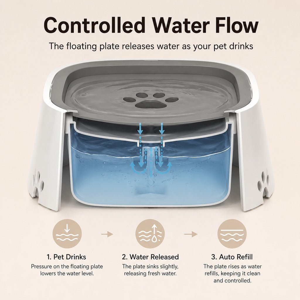 Floating Pet Water Bowl – Less Splash, Cleaner Floors