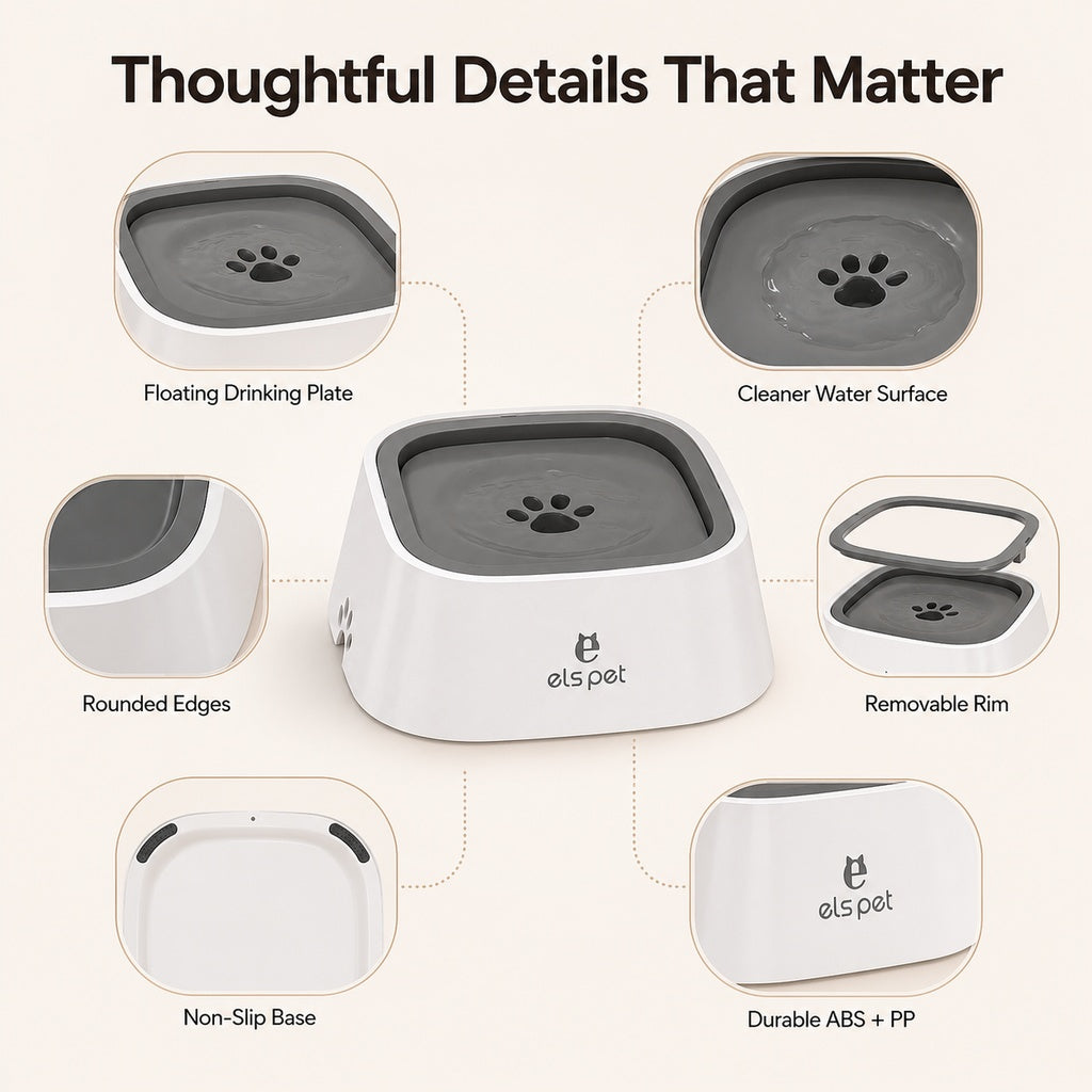 Floating Pet Water Bowl – Less Splash, Cleaner Floors