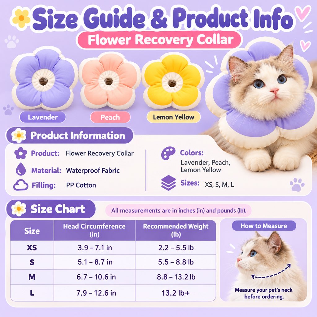 Soft Flower Recovery Collar – Cone Alternative