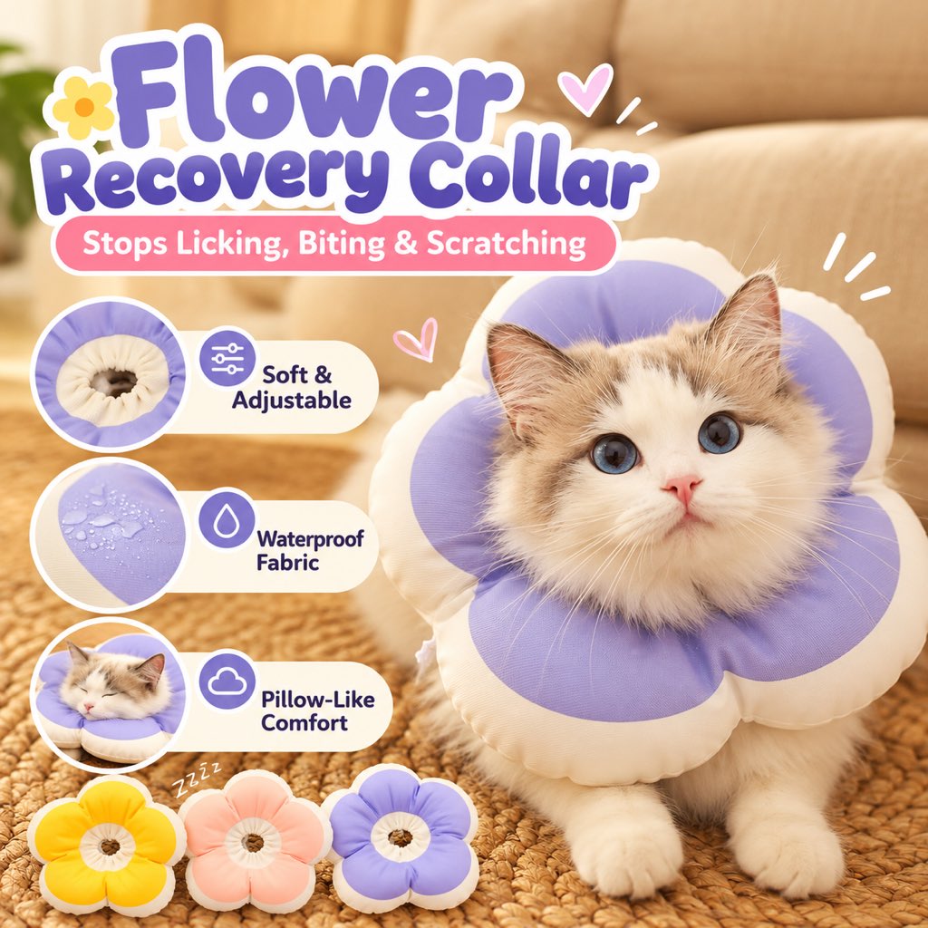 Soft Flower Recovery Collar – Cone Alternative