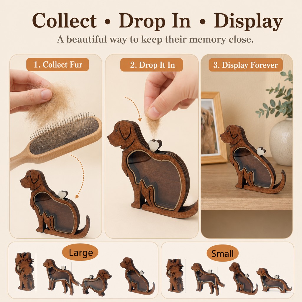 Wooden Pet Fur Keepsake Box – Cherish Their Memory