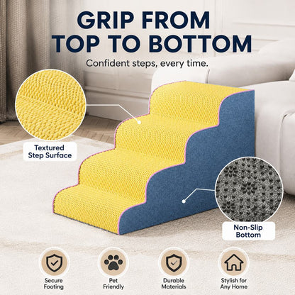 Foam Pet Stairs – Gentle Steps for Bed & Sofa