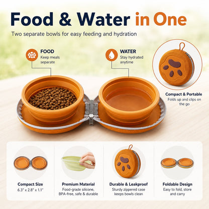 2-in-1 Collapsible Travel Bowl – Feed & Hydrate Anywhere