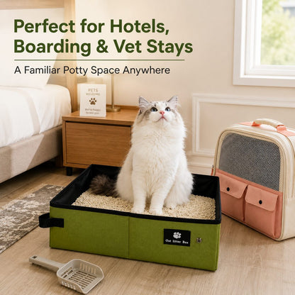 Foldable Travel Cat Litter Box – Leak-Proof