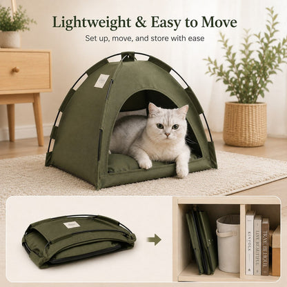 Foldable Cat Tent Bed – Cozy Breathable Hideaway