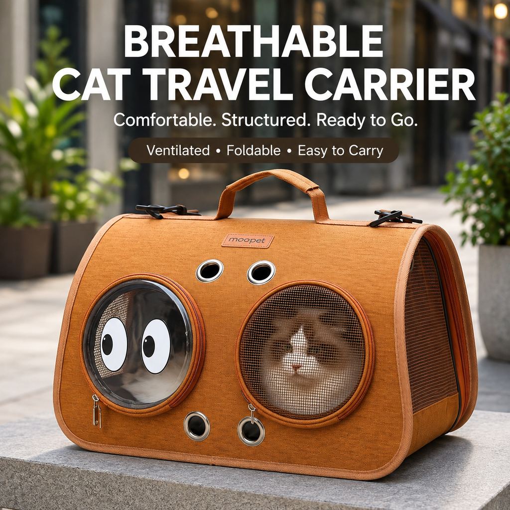 Breathable Foldable Cat Carrier – Vet & Travel Ready