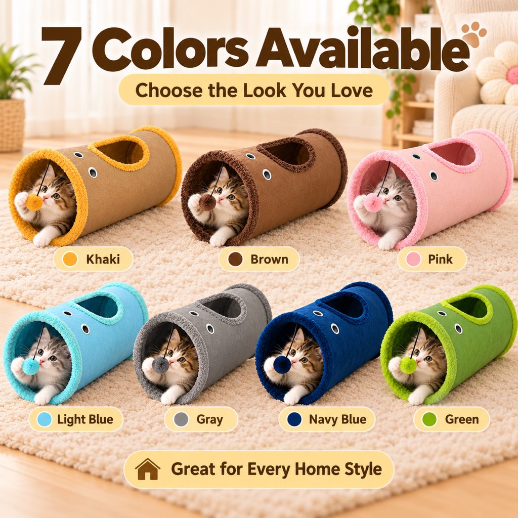 Foldable Cat Tunnel – Peekaboo Hole & Toy Ball