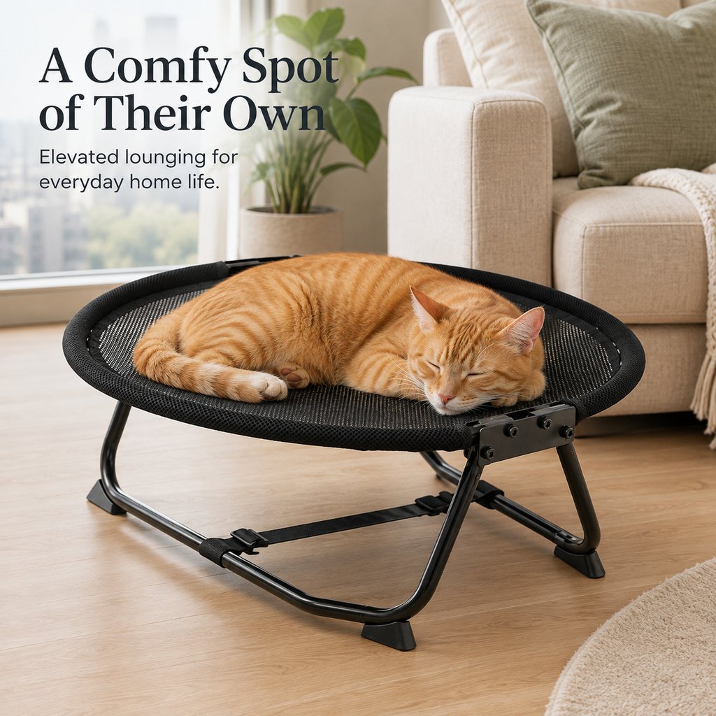 Foldable Elevated Pet Cot – Breathable Raised Bed