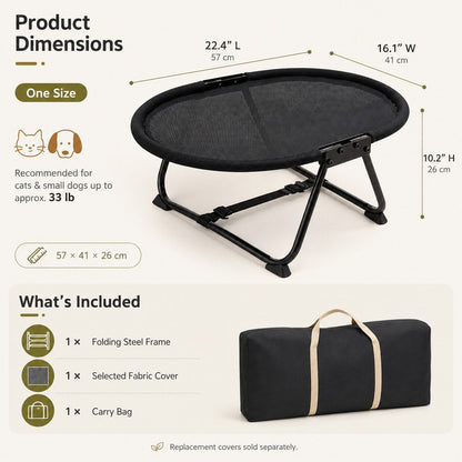 Foldable Elevated Pet Cot – Breathable Raised Bed