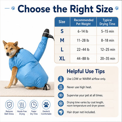 Hands-Free Dog Dryer Bag – Faster Drying, Less Mess
