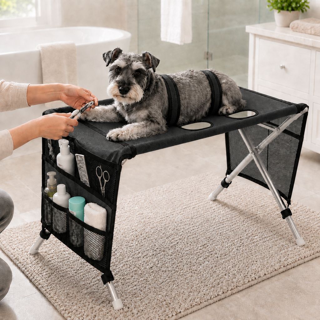 Foldable Pet Grooming Table – 4 Leg Openings