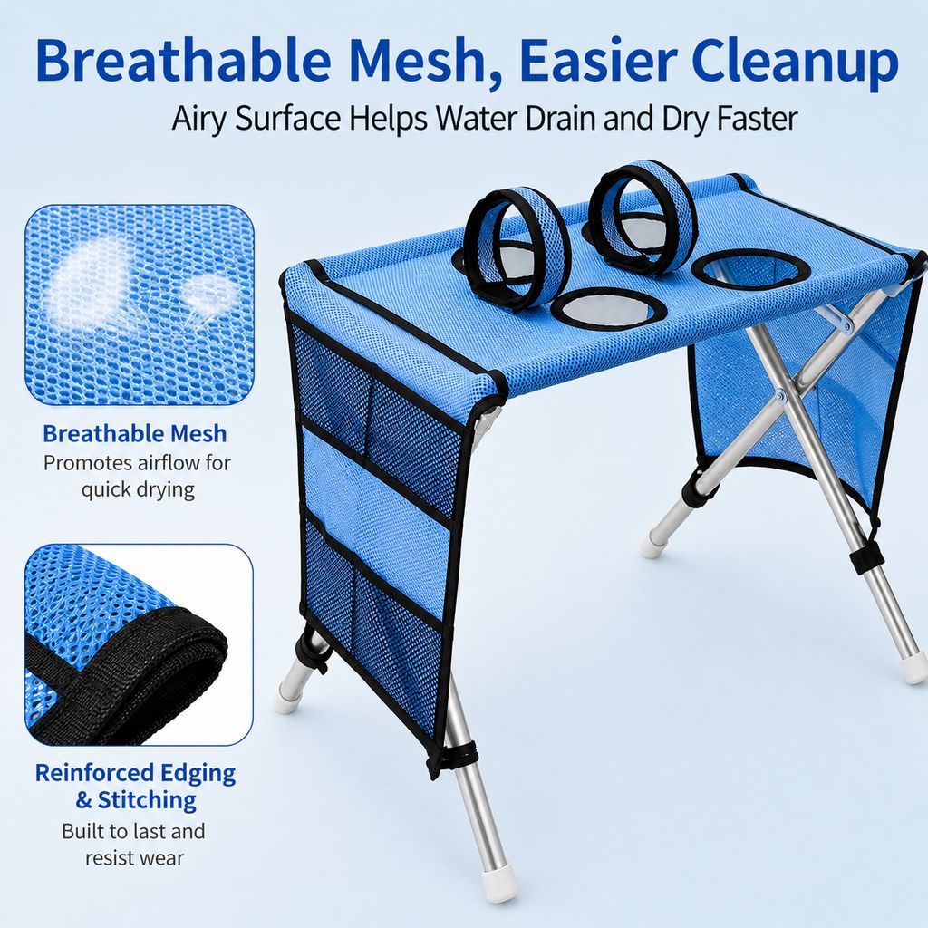 Foldable Pet Grooming Table – 4 Leg Openings