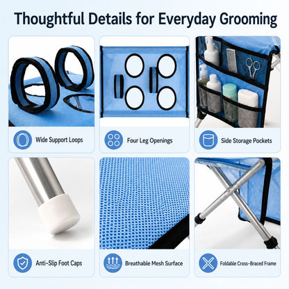 Foldable Pet Grooming Table – 4 Leg Openings