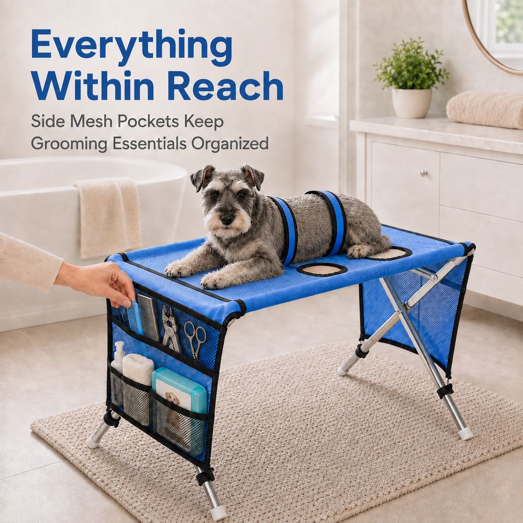 Foldable Pet Grooming Table – 4 Leg Openings
