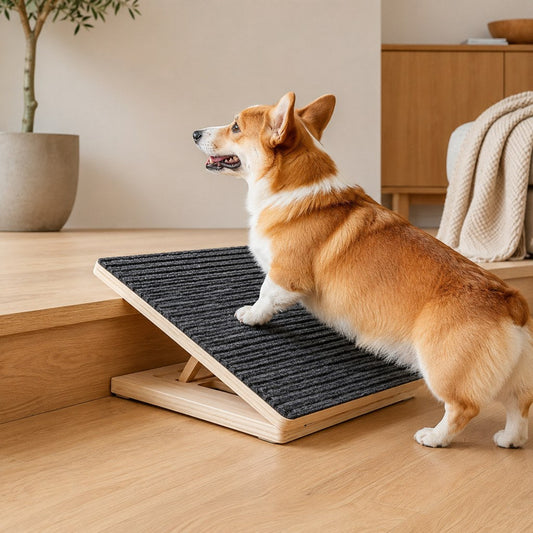 Foldable Wooden Dog Stairs – Non-Slip Sofa & Bed Access