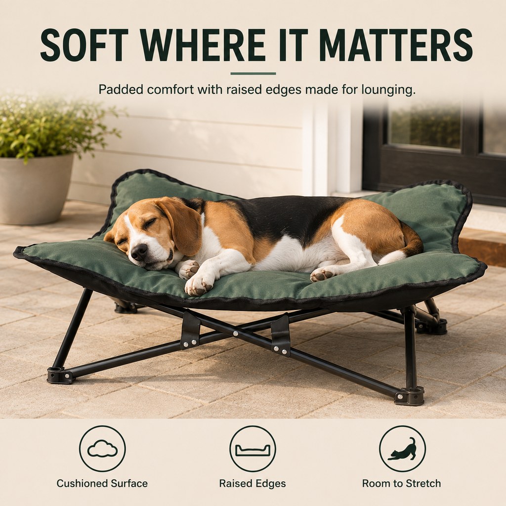 Folding Elevated Pet Cot – Off Cold & Damp Ground