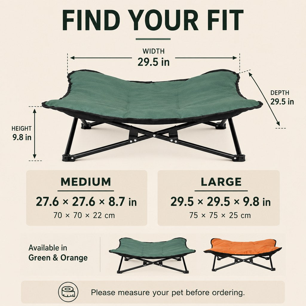 Folding Elevated Pet Cot – Off Cold & Damp Ground