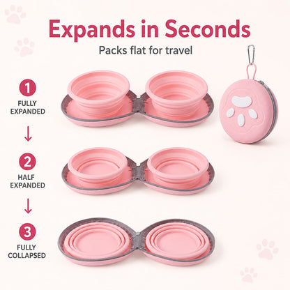2-in-1 Collapsible Travel Bowl – Feed & Hydrate Anywhere