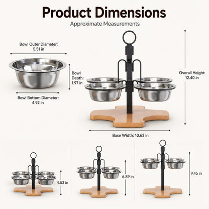 4-Bowl Adjustable Elevated Feeder – Organized Meals