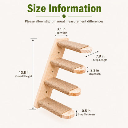 Wall-Mounted Wood Cat Steps – Space-Saving Climber