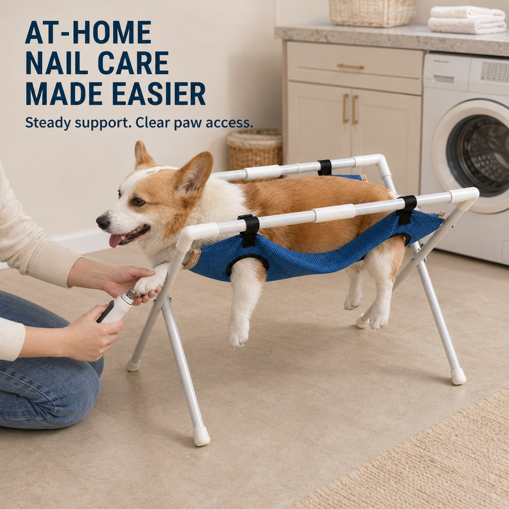 Freestanding Grooming Hammock Stand – Easy Nail Trims