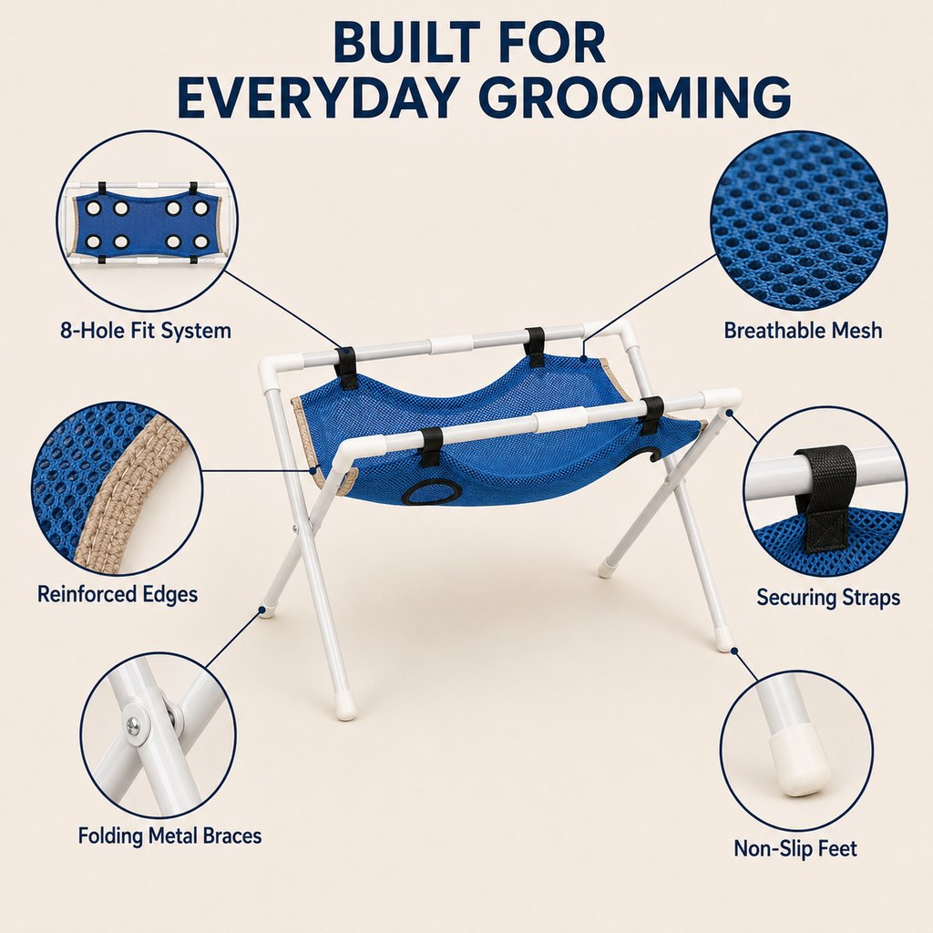 Freestanding Grooming Hammock Stand – Easy Nail Trims