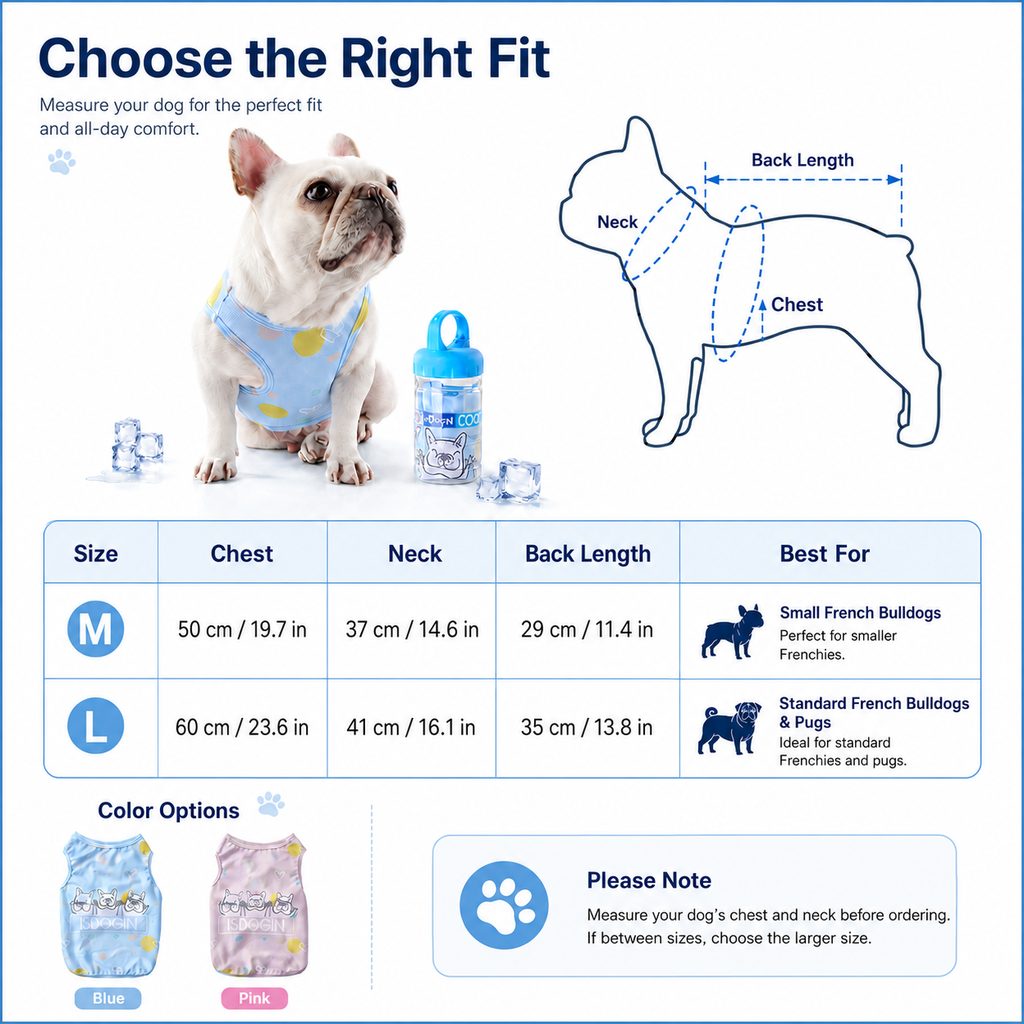 Frenchie Cooling Vest – Cooler Hot Summer Walks