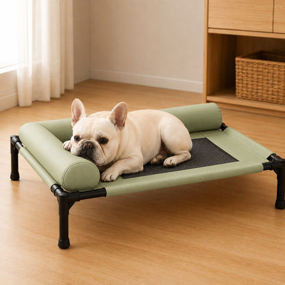 Elevated Dog Cot with Bolsters – Cooler, Breathable Naps