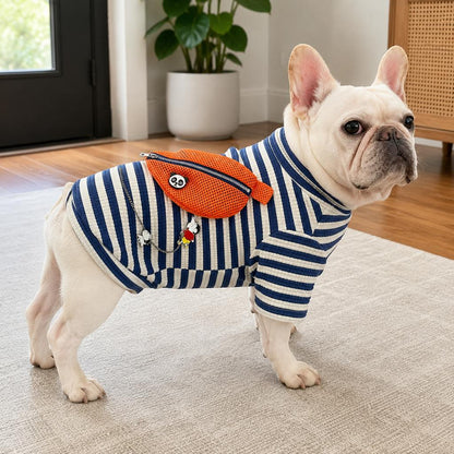 French Bulldog Striped Pullover – Broad-Chest Fit