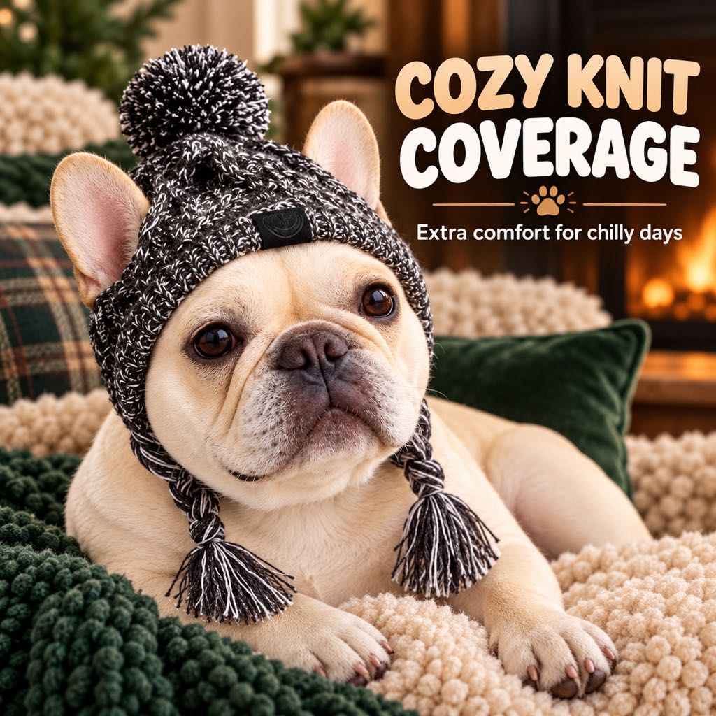 French Bulldog Winter Knit Hat – Ear Openings