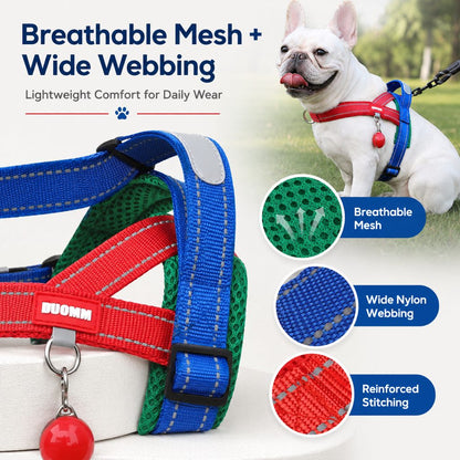 No-Choke Frenchie Harness & Leash Set – Reflective Control