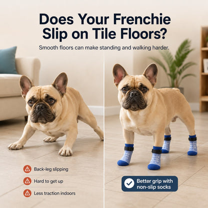 Non-Slip Dog Socks 4-Pack – Better Grip on Smooth Floors