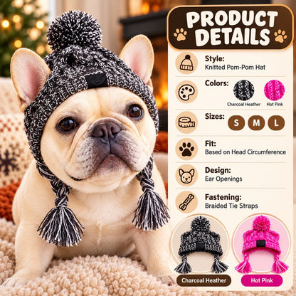 French Bulldog Winter Knit Hat – Ear Openings