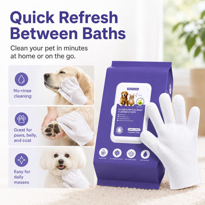 Frenchie Grooming Kit – Brush & Rinse-Free Cleaning Gloves