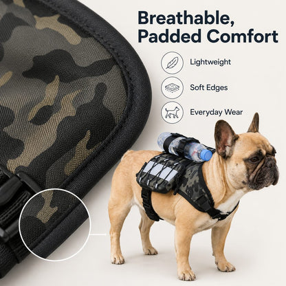 Frenchie Tactical Vest Backpack – Reflective with Bottle Holder