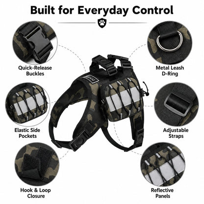 Frenchie Tactical Vest Backpack – Reflective with Bottle Holder