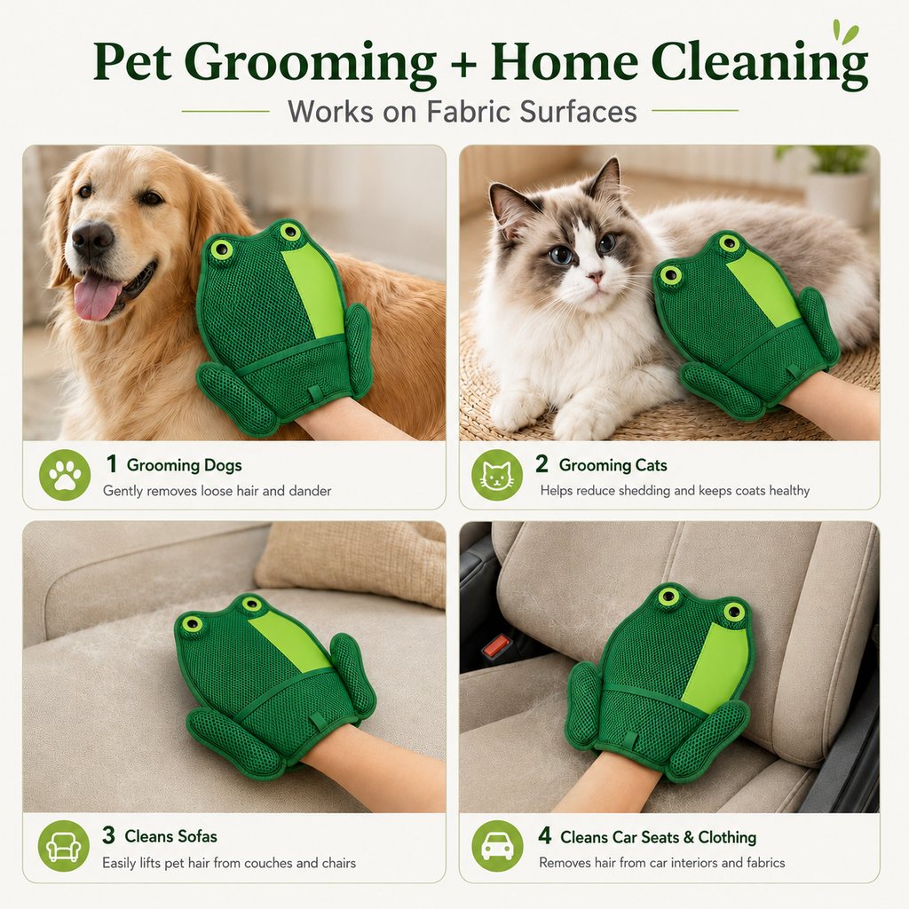 Froggy Pet Hair Removal Mitt – Gentle Deshedding