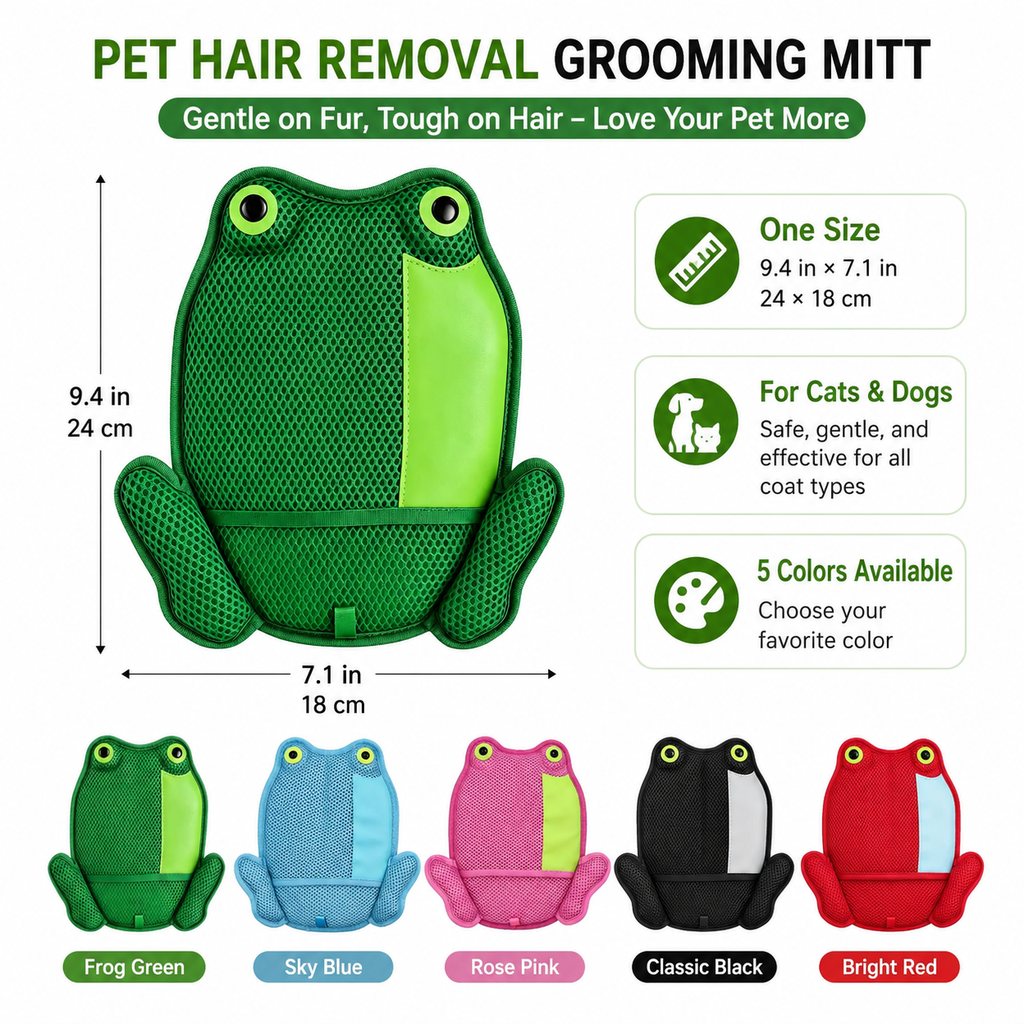 Froggy Pet Hair Removal Mitt – Gentle Deshedding
