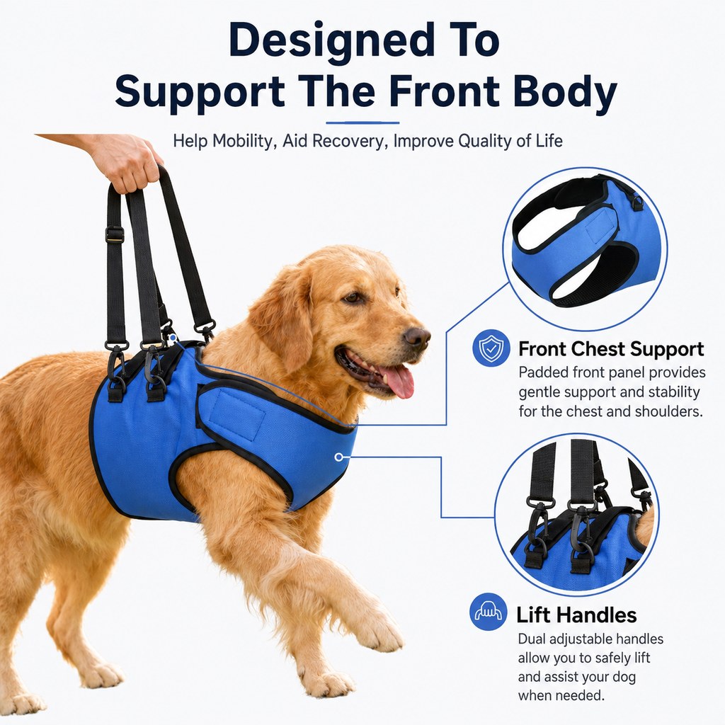 Front Leg Dog Support Harness – Lift Aid for Stairs