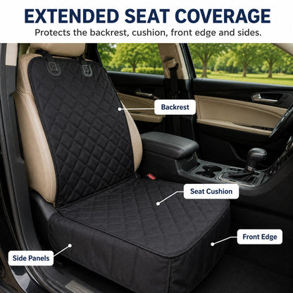 Front Seat Pet Car Cover – Seat Belt Tether Included