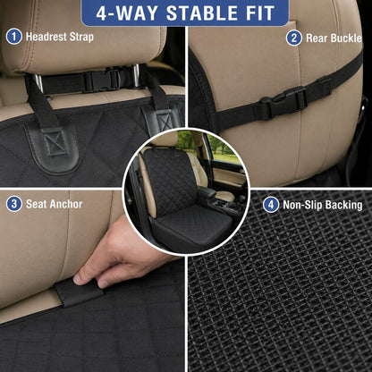 Front Seat Pet Car Cover – Seat Belt Tether Included