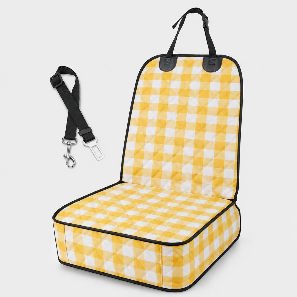 Front Seat Pet Car Cover – Seat Belt Tether Included