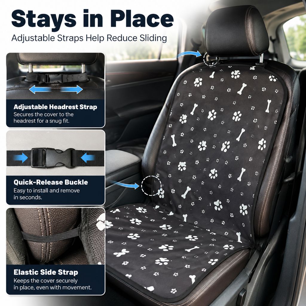 Front Seat Pet Car Cover – Waterproof, Fur-Proof Seats