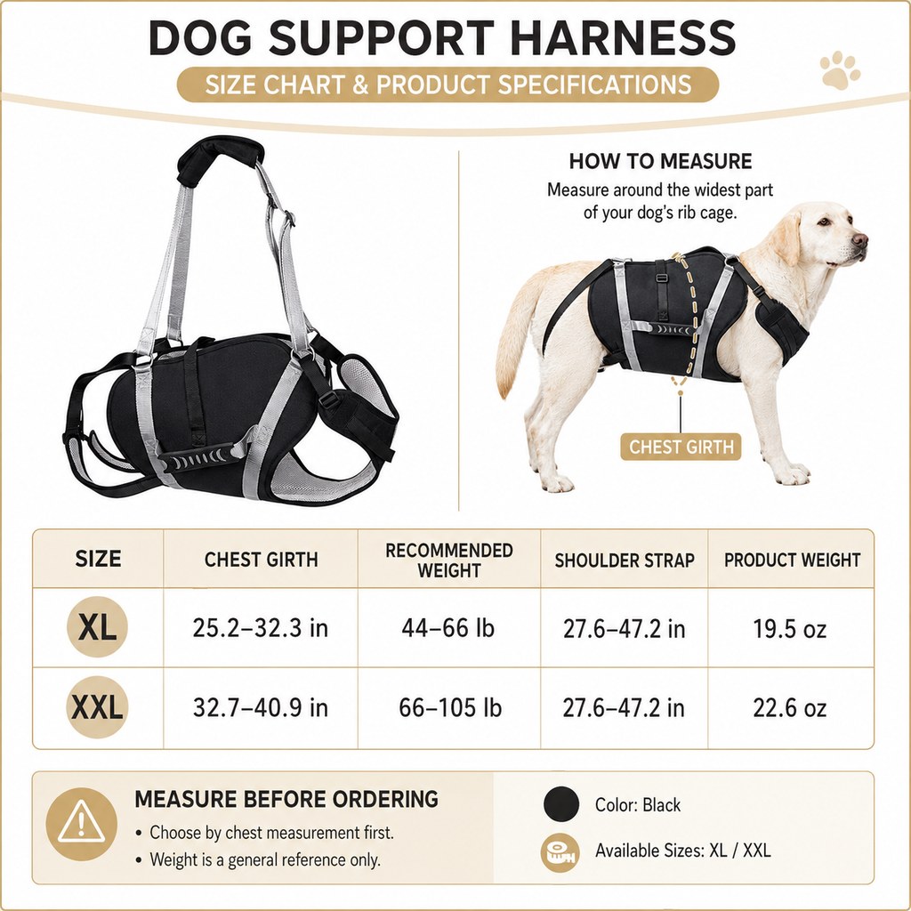 Full-Body Lift Harness for Large Dogs – Easier Standing